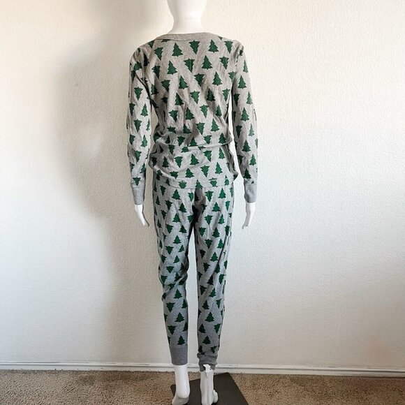 Hanna Anderson Adult Medium Long John Christmas Tree Tannenbaum Pajama Set - Picture 3 of 6